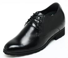 【何金昌】新款商务正装增高皮鞋正装精英增高男鞋增高10cm黑色1645